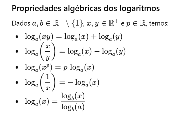 Propriedades dos logaritmos