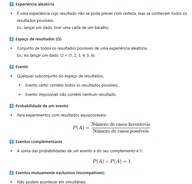 Estudo das probabilidades - Preparação Exame