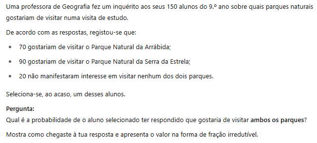 Estudo das probabilidades - Preparação Exame