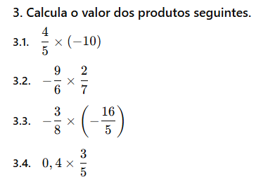 Operações com números racionais