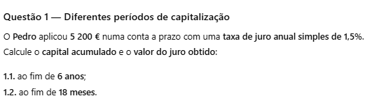 Ficha Revisões _ Juros simples e composto