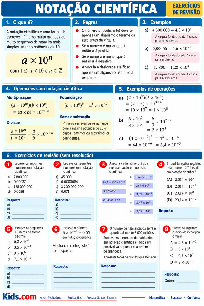 Ficha de revisão notação científica
